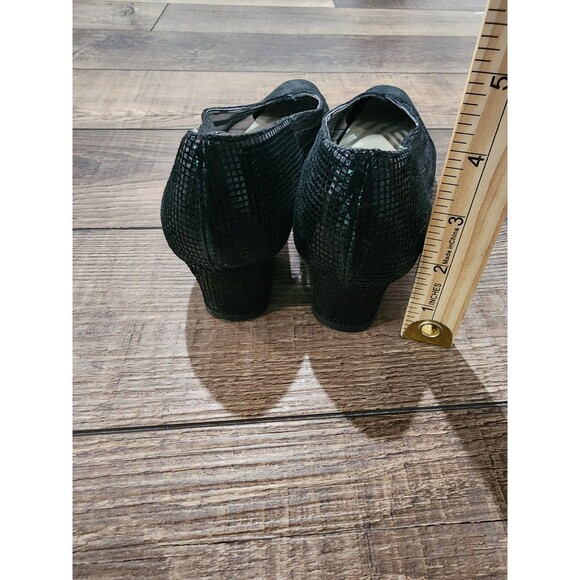 J. Renee Black And Mesh With Sequins Look Square Heel Pumps Size 7.5M - Picture 6 of 10